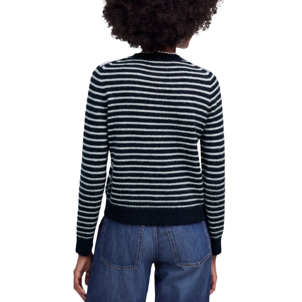 Madewell Mixed-Yarn Striped Sweater Women's Size Small  Navy Blue NWT - Picture 4 of 10